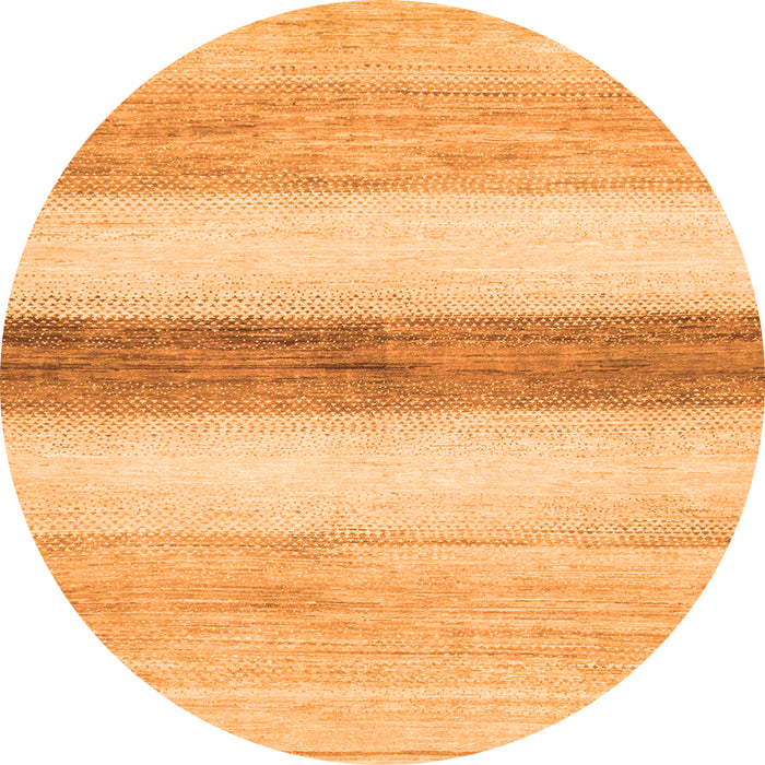 Round Machine Washable Solid Orange Modern Area Rugs, wshabs820org