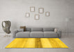 Machine Washable Solid Yellow Modern Rug in a Living Room, wshabs820yw