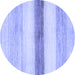 Round Solid Blue Modern Rug, abs820blu