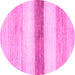 Round Machine Washable Solid Pink Modern Rug, wshabs820pnk