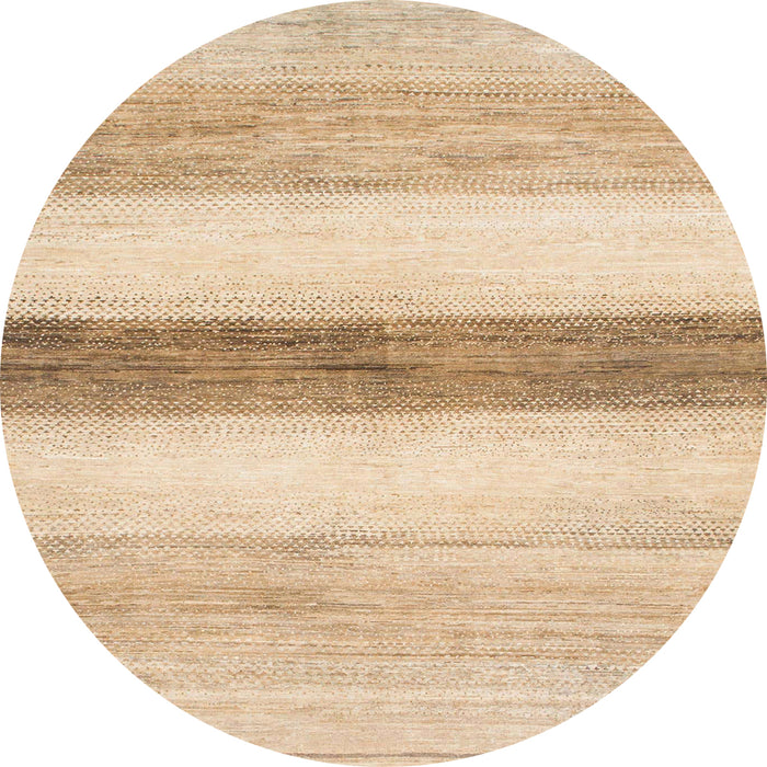 Round Machine Washable Abstract Pastel Orange Rug, wshabs820