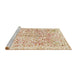 Sideview of Machine Washable Abstract Wheat Beige Rug, wshabs821