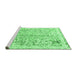 Sideview of Machine Washable Abstract Emerald Green Modern Area Rugs, wshabs821emgrn