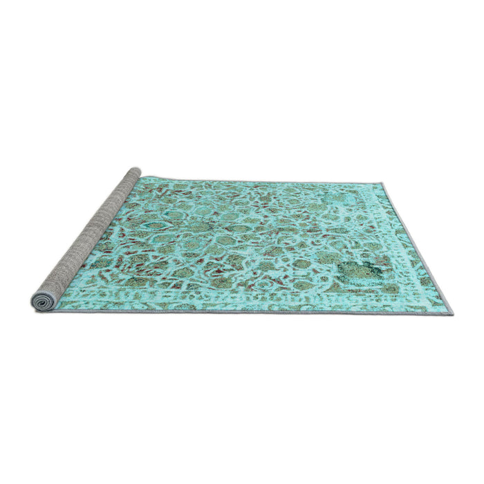 Sideview of Machine Washable Abstract Light Blue Modern Rug, wshabs821lblu