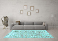 Machine Washable Abstract Light Blue Modern Rug, wshabs821lblu