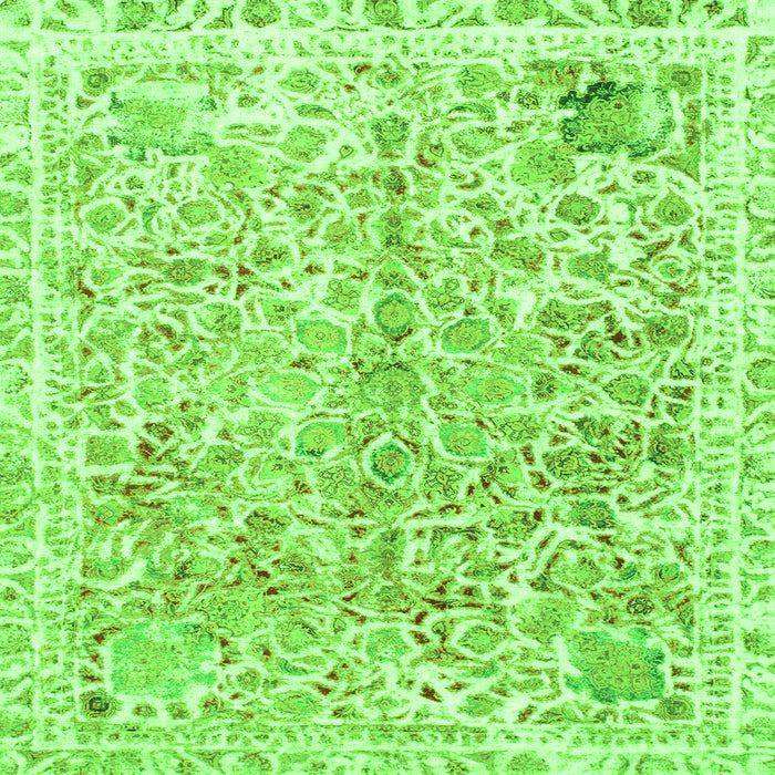 Square Machine Washable Abstract Green Modern Area Rugs, wshabs821grn