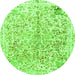 Round Machine Washable Abstract Green Modern Area Rugs, wshabs821grn