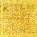 Square Abstract Yellow Modern Rug, abs821yw