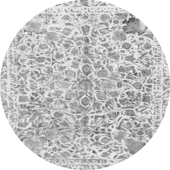 Round Machine Washable Abstract Gray Modern Rug, wshabs821gry