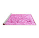 Sideview of Machine Washable Abstract Pink Modern Rug, wshabs821pnk