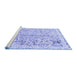 Sideview of Machine Washable Abstract Blue Modern Rug, wshabs821blu