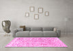 Machine Washable Abstract Pink Modern Rug in a Living Room, wshabs821pnk