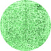 Round Machine Washable Abstract Emerald Green Modern Area Rugs, wshabs821emgrn