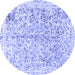 Round Abstract Blue Modern Rug, abs821blu