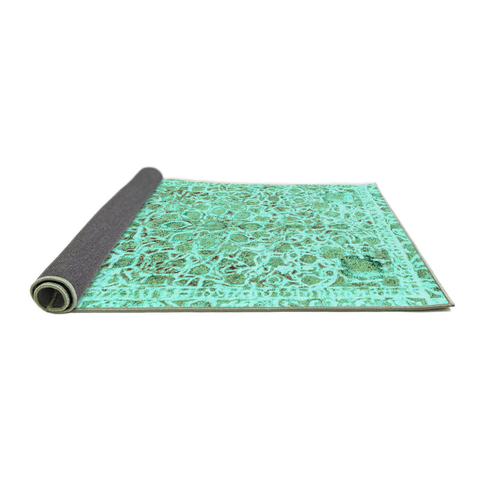 Sideview of Abstract Turquoise Modern Rug, abs821turq