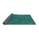 Sideview of Abstract Turquoise Modern Rug, abs822turq