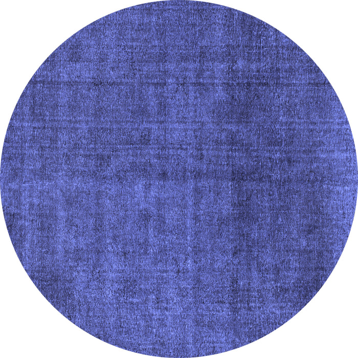 Round Machine Washable Abstract Blue Modern Rug, wshabs822blu