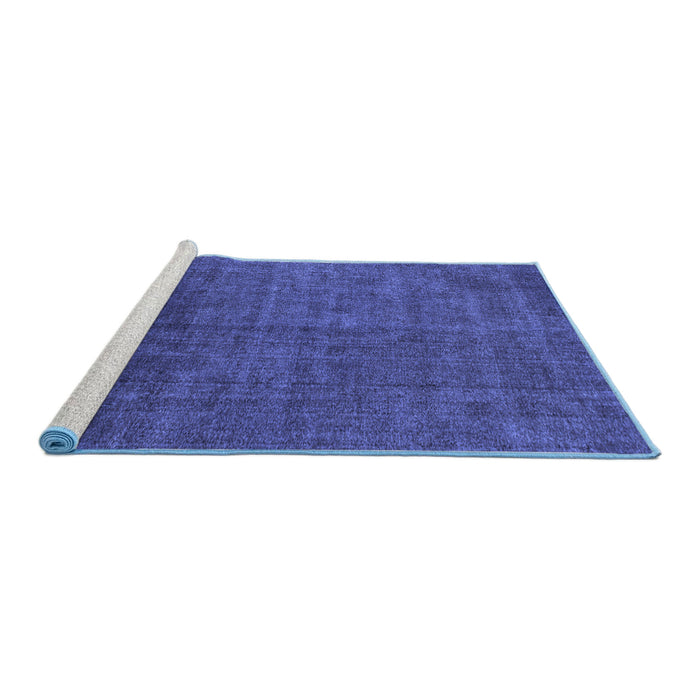 Sideview of Machine Washable Abstract Blue Modern Rug, wshabs822blu