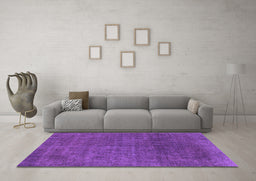 Machine Washable Abstract Purple Modern Area Rugs in a Living Room, wshabs822pur