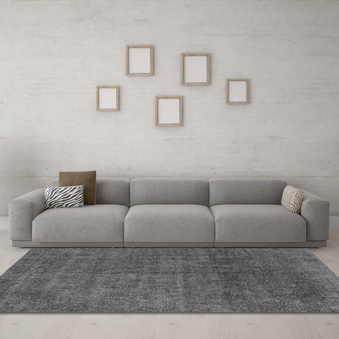 Machine Washable Abstract Gray Modern Rug in a Living Room,, wshabs822gry