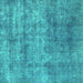 Square Abstract Turquoise Modern Rug, abs823turq