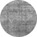 Round Machine Washable Abstract Gray Modern Rug, wshabs823gry