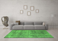 Machine Washable Abstract Green Modern Rug, wshabs823grn