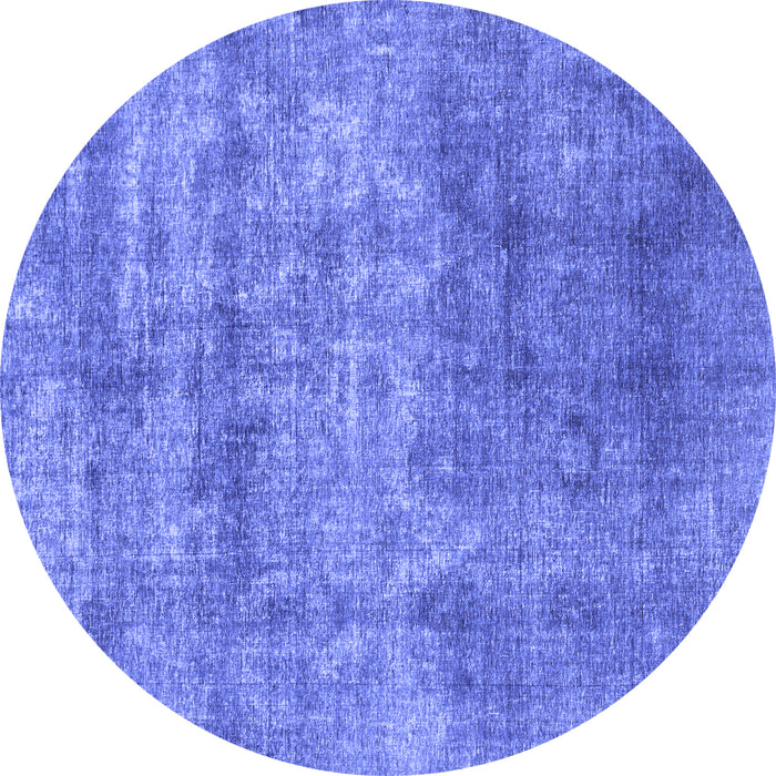 Round Abstract Blue Modern Rug, abs823blu