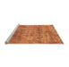 Sideview of Machine Washable Abstract Orange Modern Area Rugs, wshabs823org