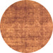 Round Abstract Orange Modern Rug, abs823org