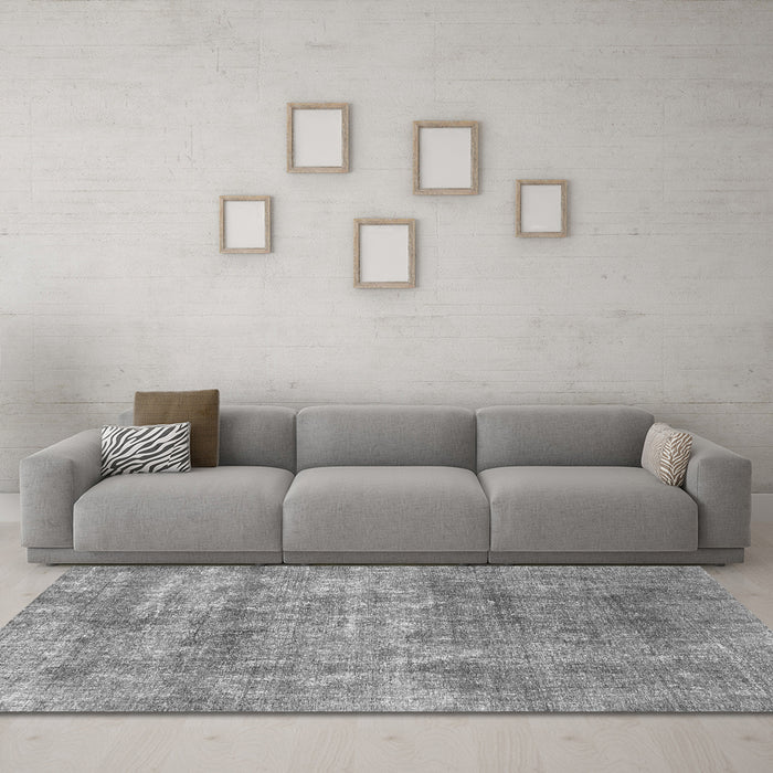 Machine Washable Abstract Gray Modern Rug in a Living Room,, wshabs823gry