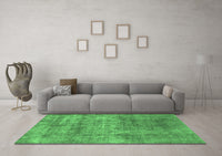 Machine Washable Abstract Emerald Green Modern Rug, wshabs823emgrn