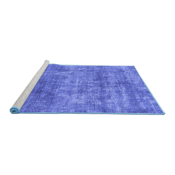 Sideview of Machine Washable Abstract Blue Modern Rug, wshabs823blu