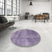 Round Abstract Purple Modern Rug in a Office, abs823