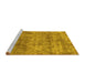 Sideview of Machine Washable Abstract Yellow Modern Rug, wshabs823yw