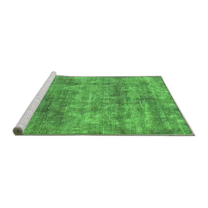 Sideview of Machine Washable Abstract Green Modern Area Rugs, wshabs823grn