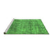 Sideview of Machine Washable Abstract Green Modern Area Rugs, wshabs823grn