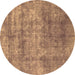 Round Abstract Brown Modern Rug, abs823brn