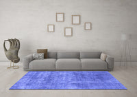 Machine Washable Abstract Blue Modern Rug, wshabs823blu