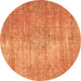 Round Abstract Brown Modern Rug, abs824brn