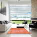 Square Abstract Orange Red Modern Rug in a Living Room, abs824