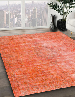 Abstract Orange Red Modern Rug in Family Room, abs824