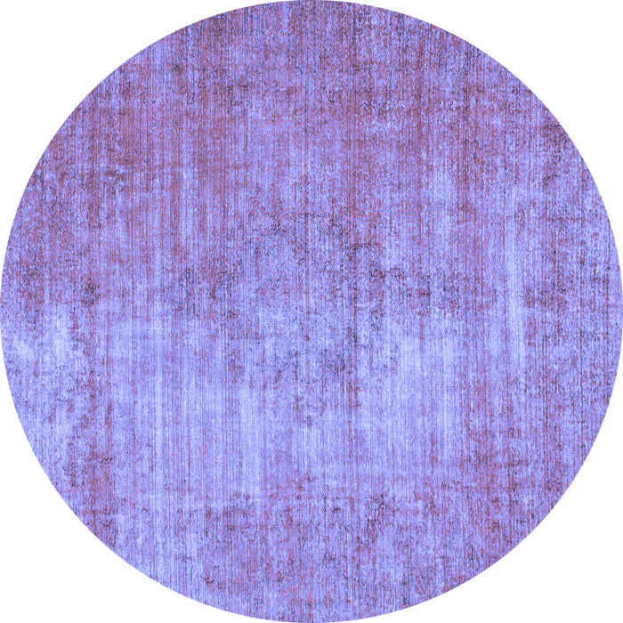 Round Abstract Blue Modern Rug, abs824blu