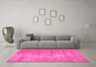 Machine Washable Abstract Pink Modern Rug in a Living Room, wshabs824pnk