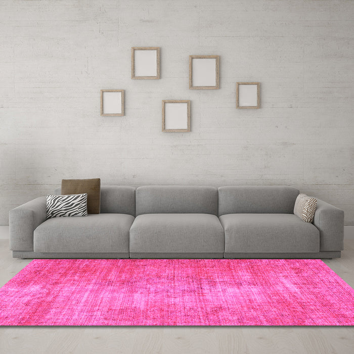 Machine Washable Abstract Pink Modern Rug in a Living Room, wshabs824pnk