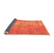 Sideview of Abstract Orange Modern Rug, abs824org