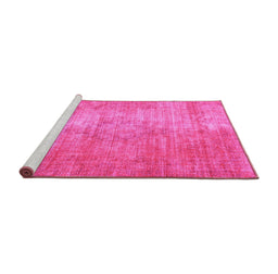 Sideview of Machine Washable Abstract Pink Modern Rug, wshabs824pnk