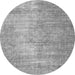 Round Abstract Gray Modern Rug, abs824gry