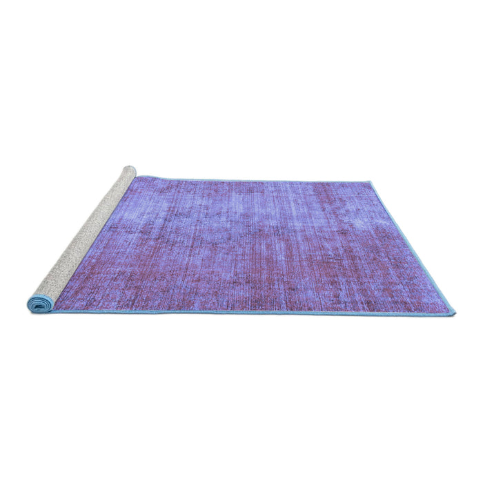 Sideview of Machine Washable Abstract Blue Modern Rug, wshabs824blu