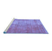 Sideview of Machine Washable Abstract Blue Modern Rug, wshabs824blu